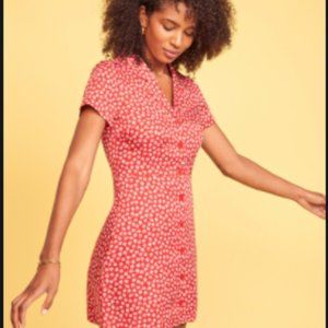 Red Floral Reformation Hilde Dress (Cassie)